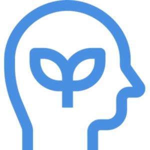 Head with plant inside icon